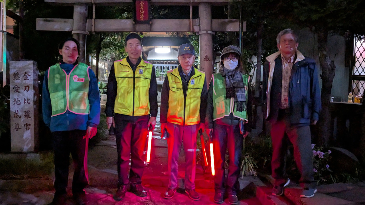 11月25日 中洲町会防災部 夜間パトロールを実施しました